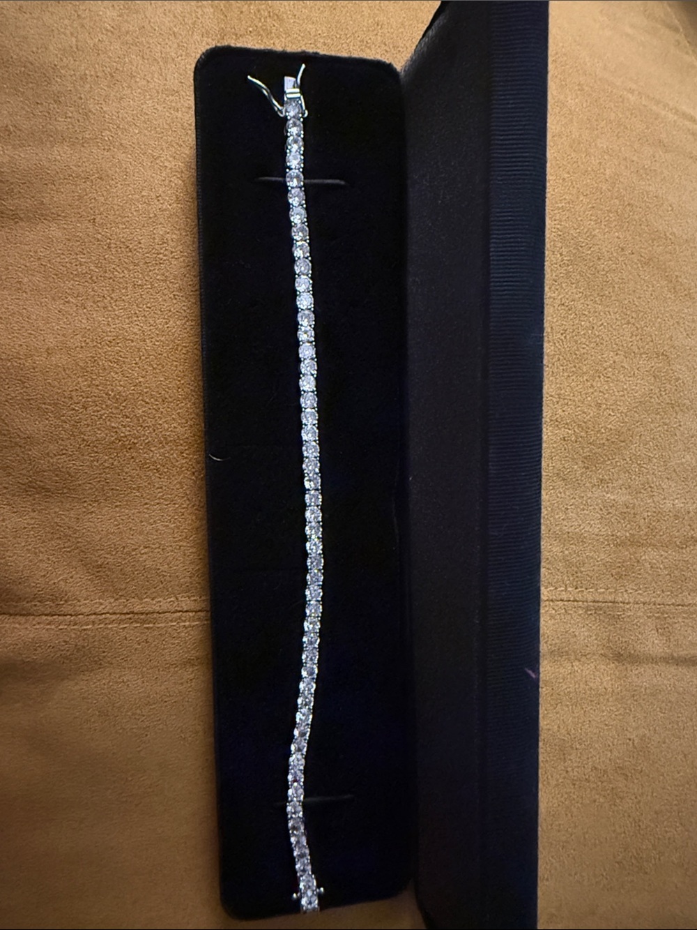 Crystal Tennis Bracelet - Silver Tone